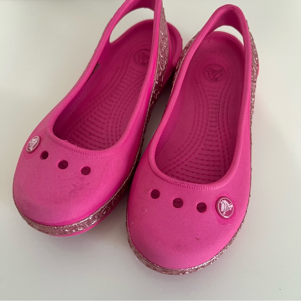 Crocs Kadee Ballet Flats Candy Pink Slip On Flats Comfort Shoes - Picture 2 of 7